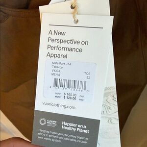 Vuori Tobacco Meta Pant for Men